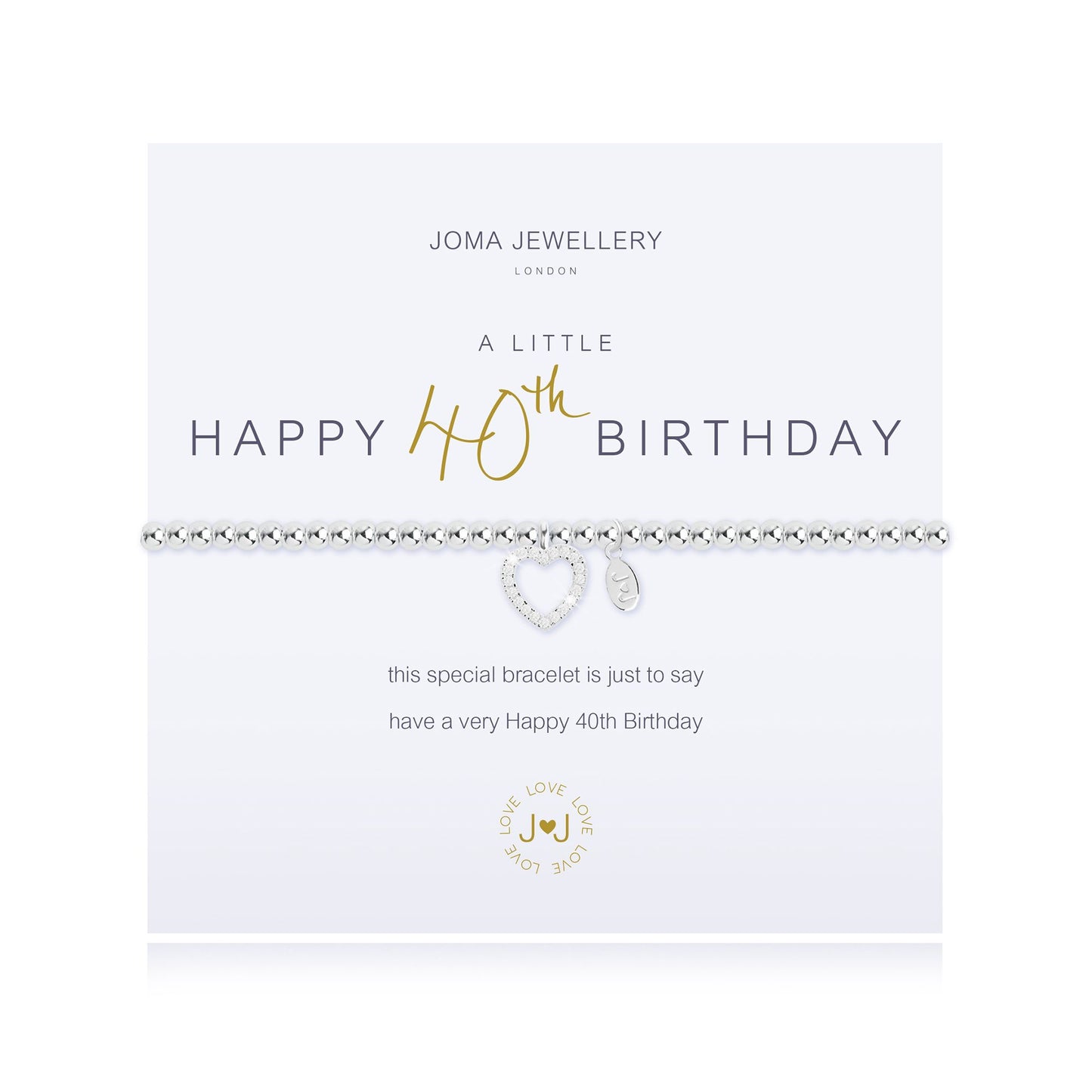 Joma Jewellery 'A Little Happy 40th Birthday' Bracelet
