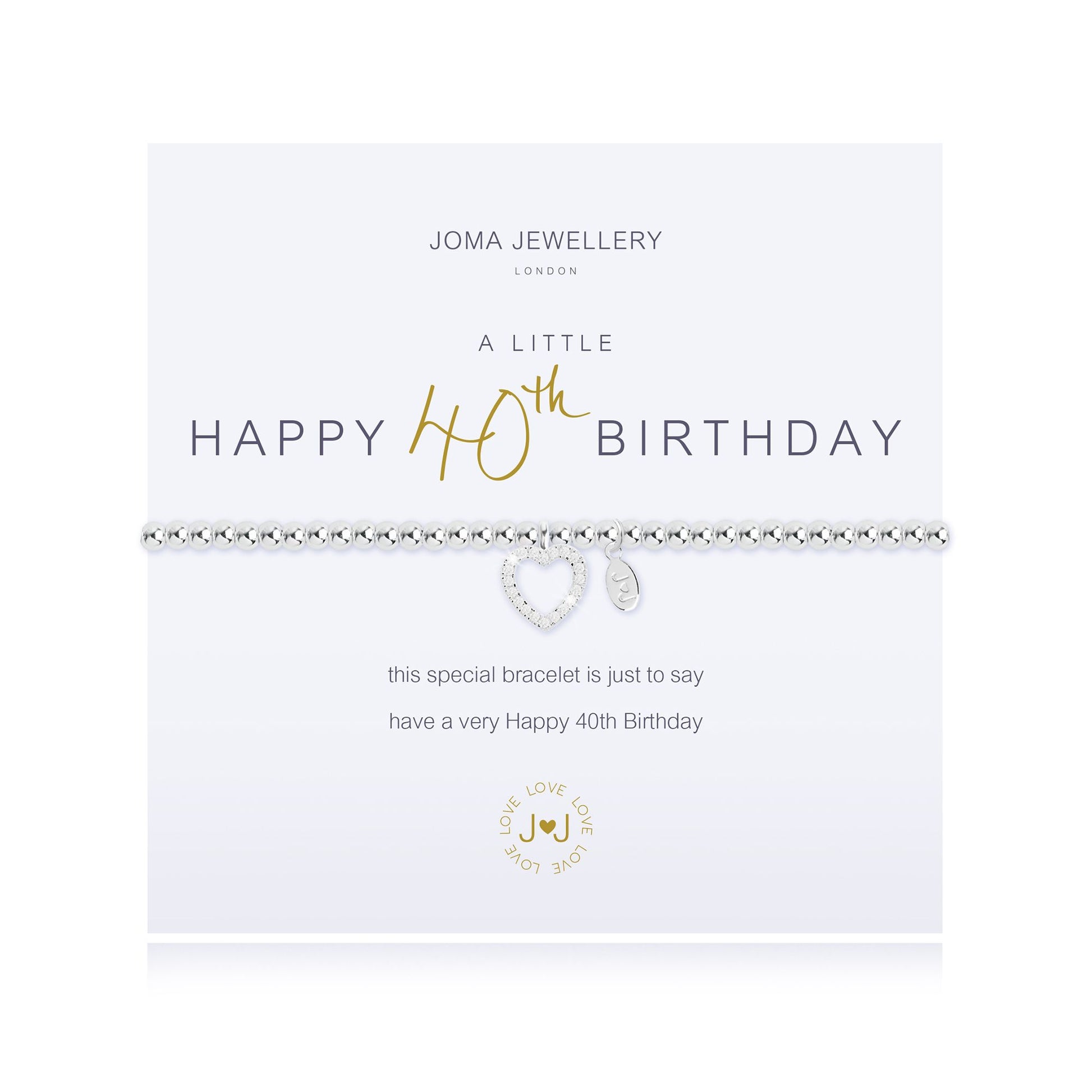 Joma Jewellery 'A Little Happy 40th Birthday' Bracelet