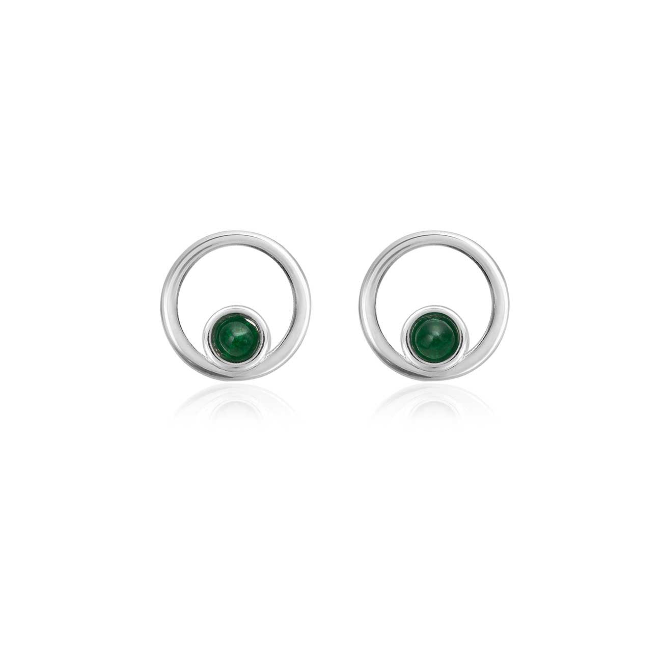Joma Jewllery Treasure The Little Things Birthstone Earrings May Green Agate