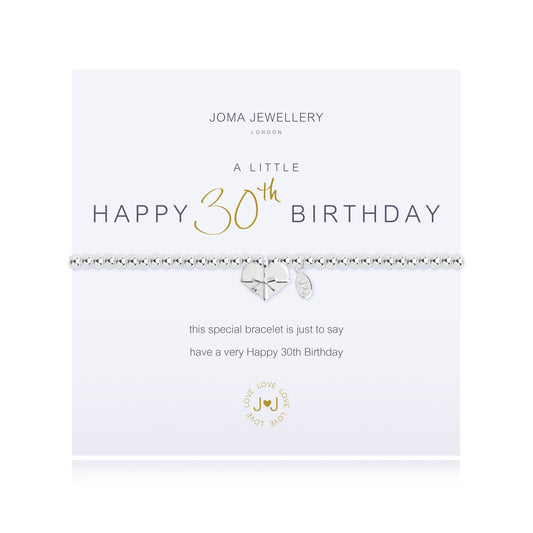 Joma Jewellery 'A Little Happy 30th Birthday' Bracelet