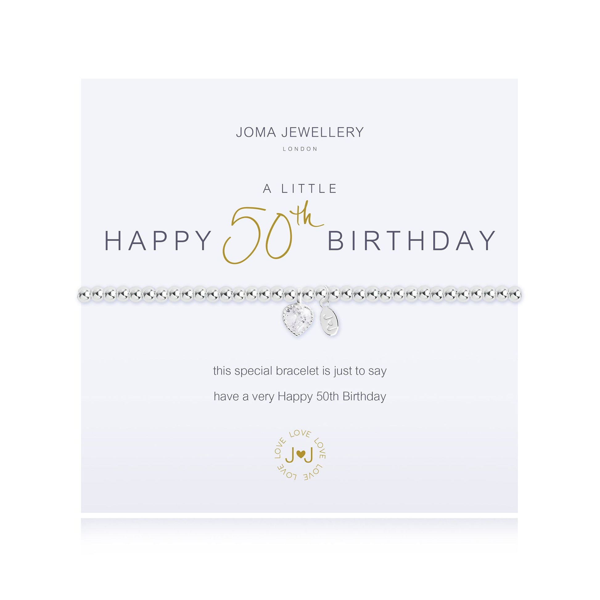 Joma Jewellery 'A Little Happy 50th Birthday' Bracelet