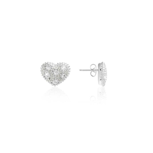 Joma Jewellery Bella Pave Heart Stud Earrings