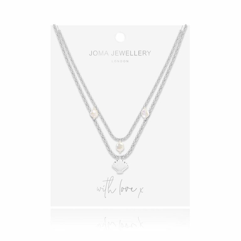 Joma Jewellery Serena Shell Pearl Necklace Silver