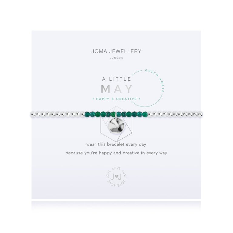 Joma Jewellery A Little Birthstone May Green Agate Bracelet