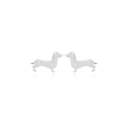 Treasure The Little Things Sausage Dog Silver Plated Earrings